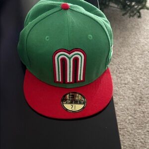 Green and Red Cap with M Logo